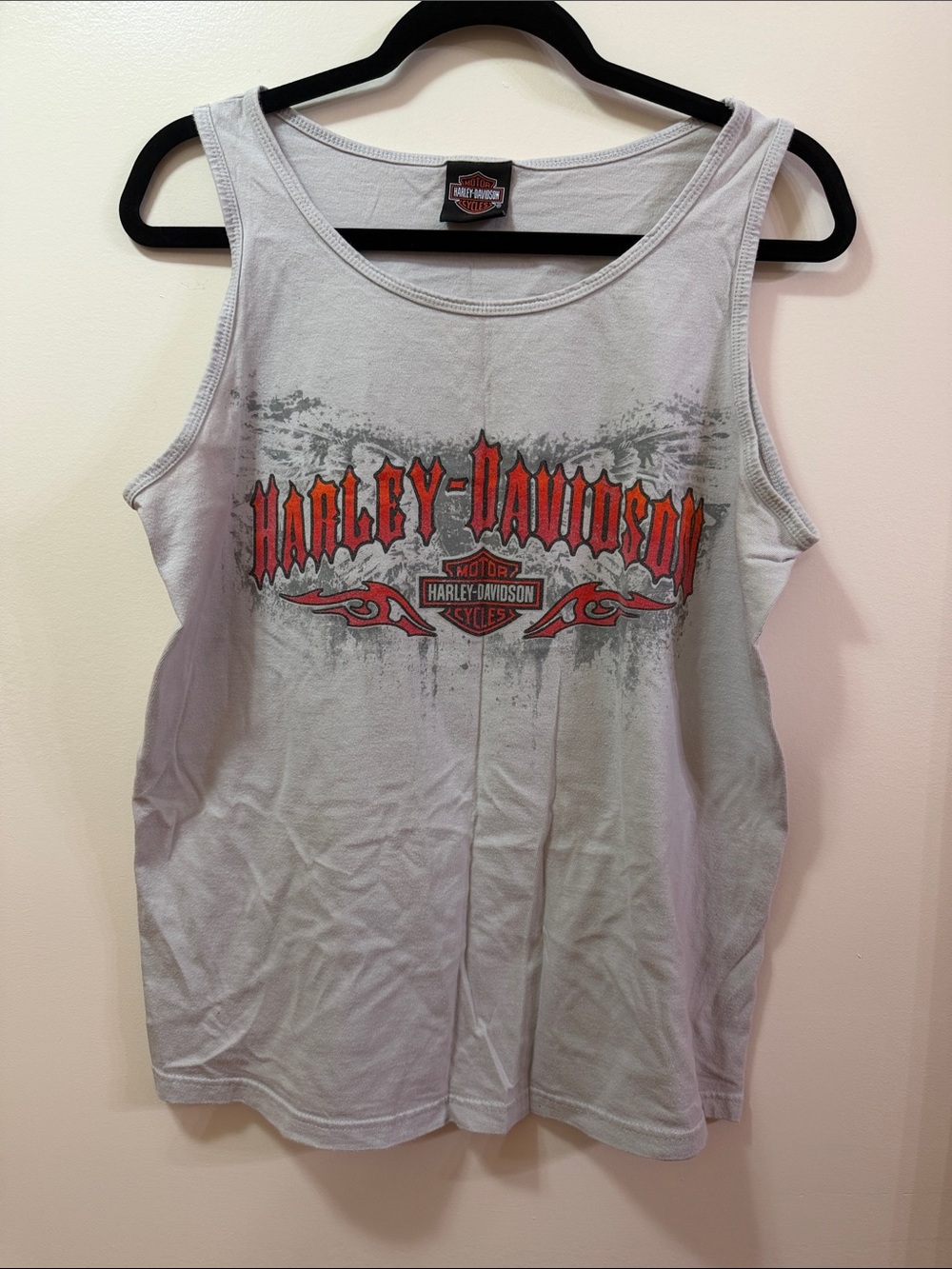 Vintage Harley-Davidson Light Gray Men’s Tank with Red Logo. NWOT. Size Large